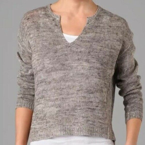 Vince Sweaters - Vince split neck linen blend sweater